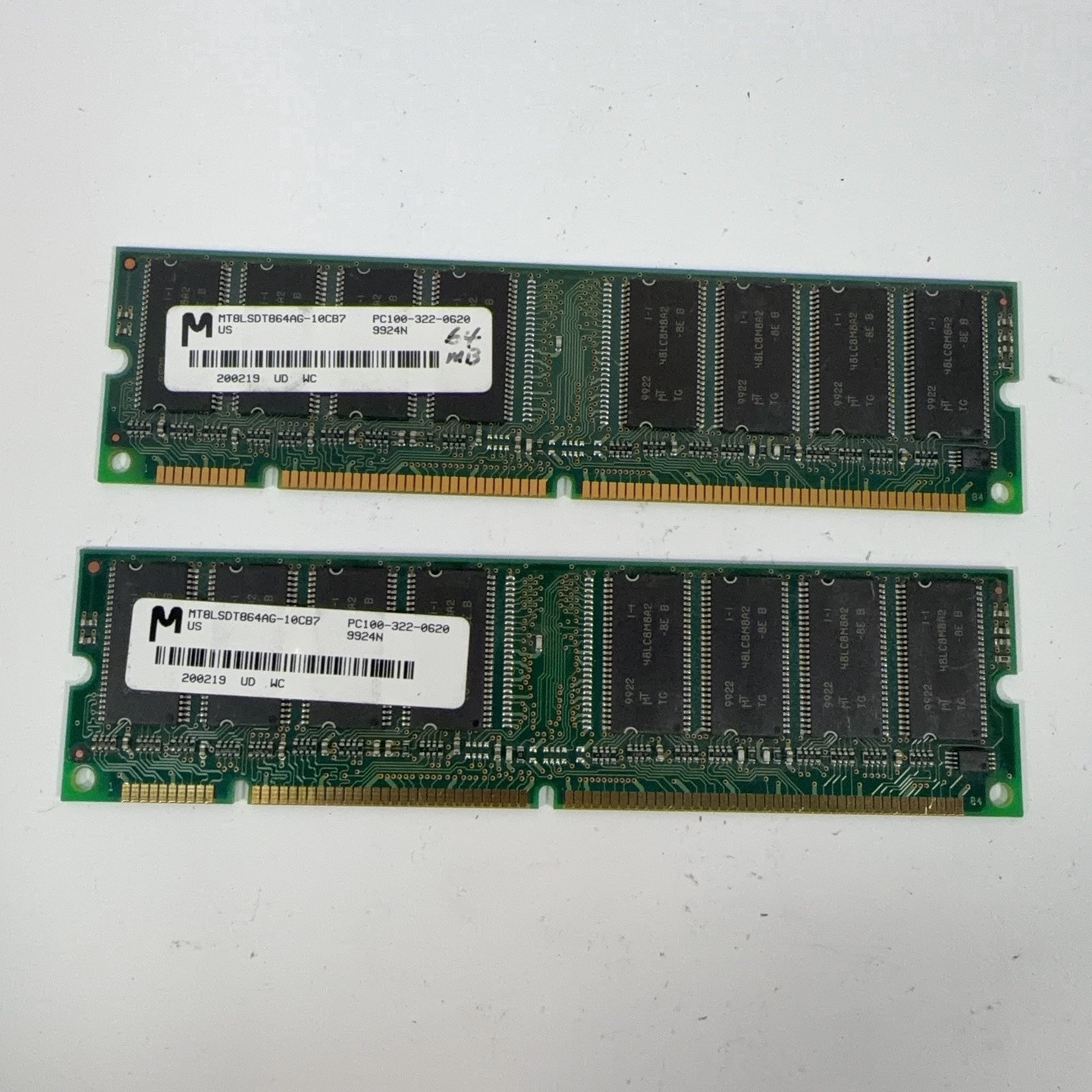 Micron 128MB 2x64MB SDR SDRAM PC100 DIMM Desktop RAM Memory MT8LSDT864AG-10CB7