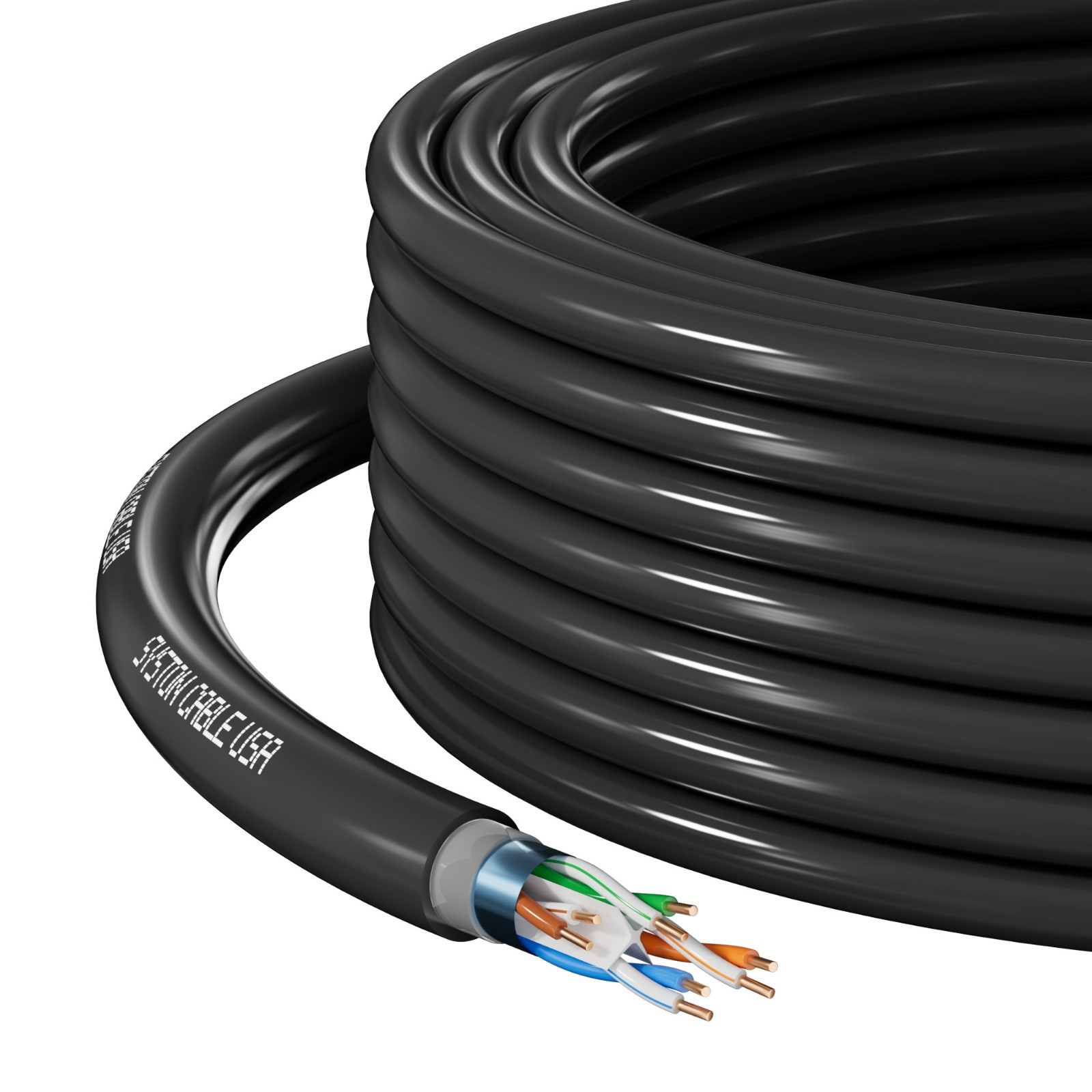 Syston Direct Burial Shielded Cat6e Ethernet Cable UV Waterproof - 50/100/250 ft