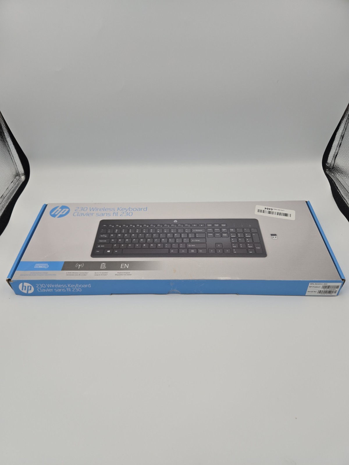 HP 230 Wireless Keyboard 3L1E7AA#ABA Black Open Box NEW w/ Dongle
