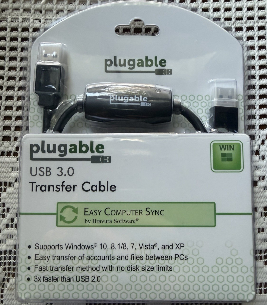 Plugable USB 3.0 Transfer Cable Unlimited Use Transfer Data 2 Windows NEW
