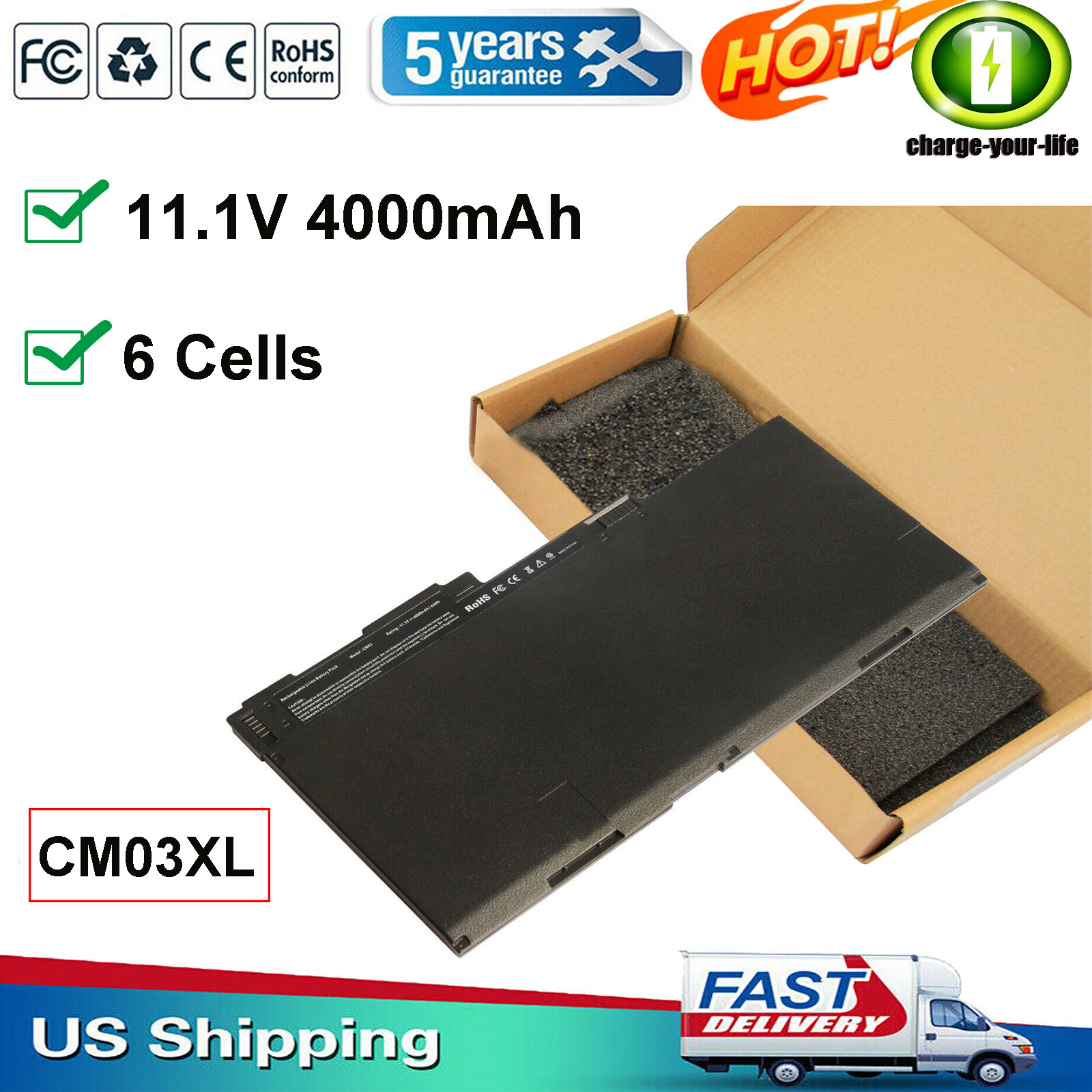 CM03XL Battery For HP EliteBook 840 850 G1 G2 Zbook 14 G2 717376-00 4000mAh FAST