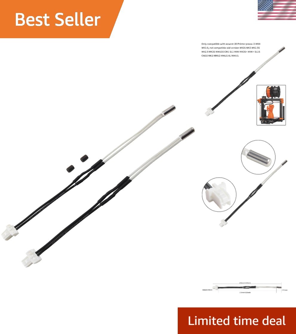 3D Printer Accessories Clone  PrusaMK4 MK3.9 Thermistor High Temperature Sens...