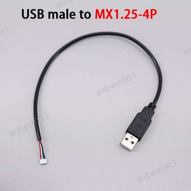USB Male Female Terminal Data Cable JST 1.25/PH2.0/XH2.54-4Pin Connector wire