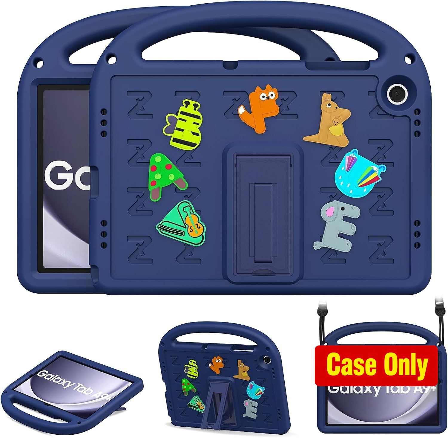 Navy Blue Shockproof Case for 11 Inch Samsung Galaxy Tab A9+/A9 Plus with Handle