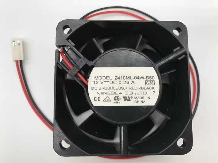 NMB 2410ML-04W-B50 6025 DC12V 0.26A 6CM 2-Pin Dual Ball Cooling Fan