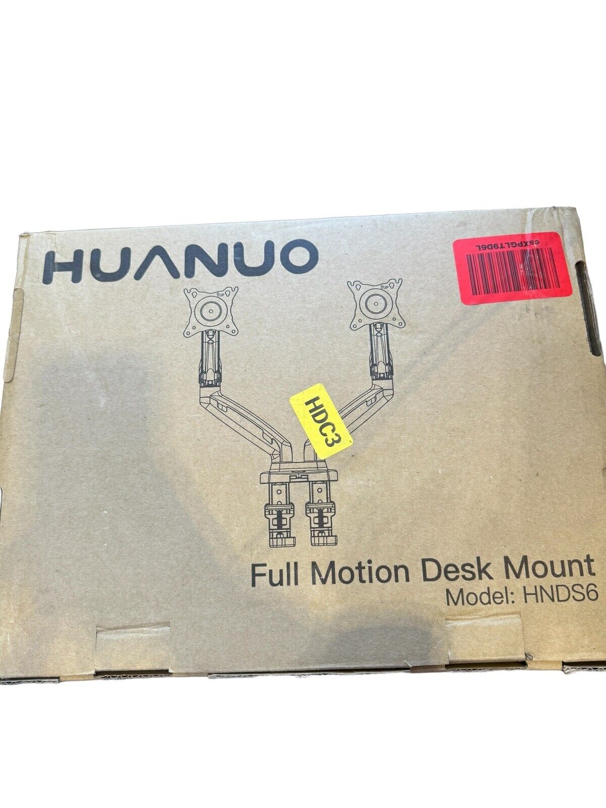 HUANUO HNDS6 Dual Monitor Stand Full Motion Desk Mount Black