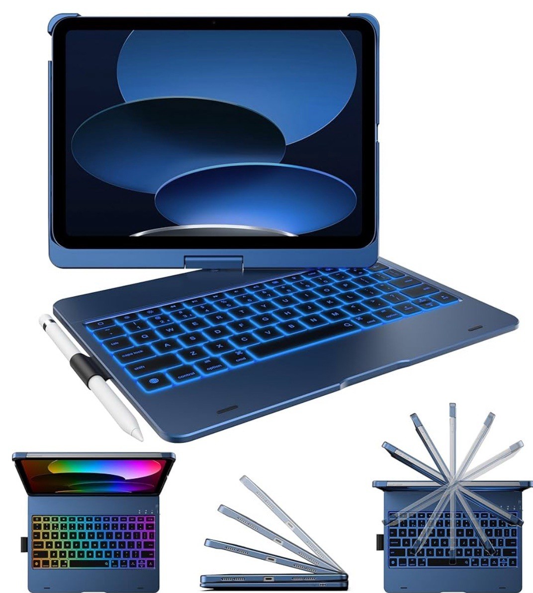 I-Pad Multiple Use Yekbee TYPECASE 360X Keyboard Case iPad 9.7 Blue NEW Open Box