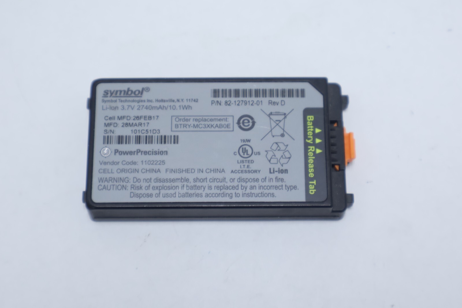 Motorola Symbol 82-127912-01 Li-ion Battery