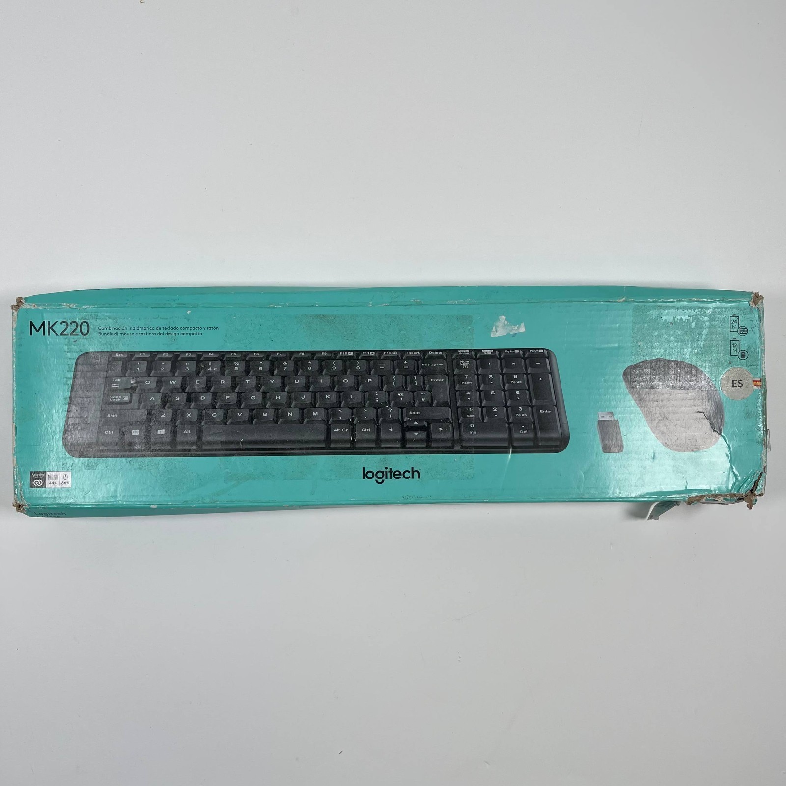 Logitech MK220 Compact Wireless Keyboard and Mouse Combo, 2.4 GHz USB Receiver