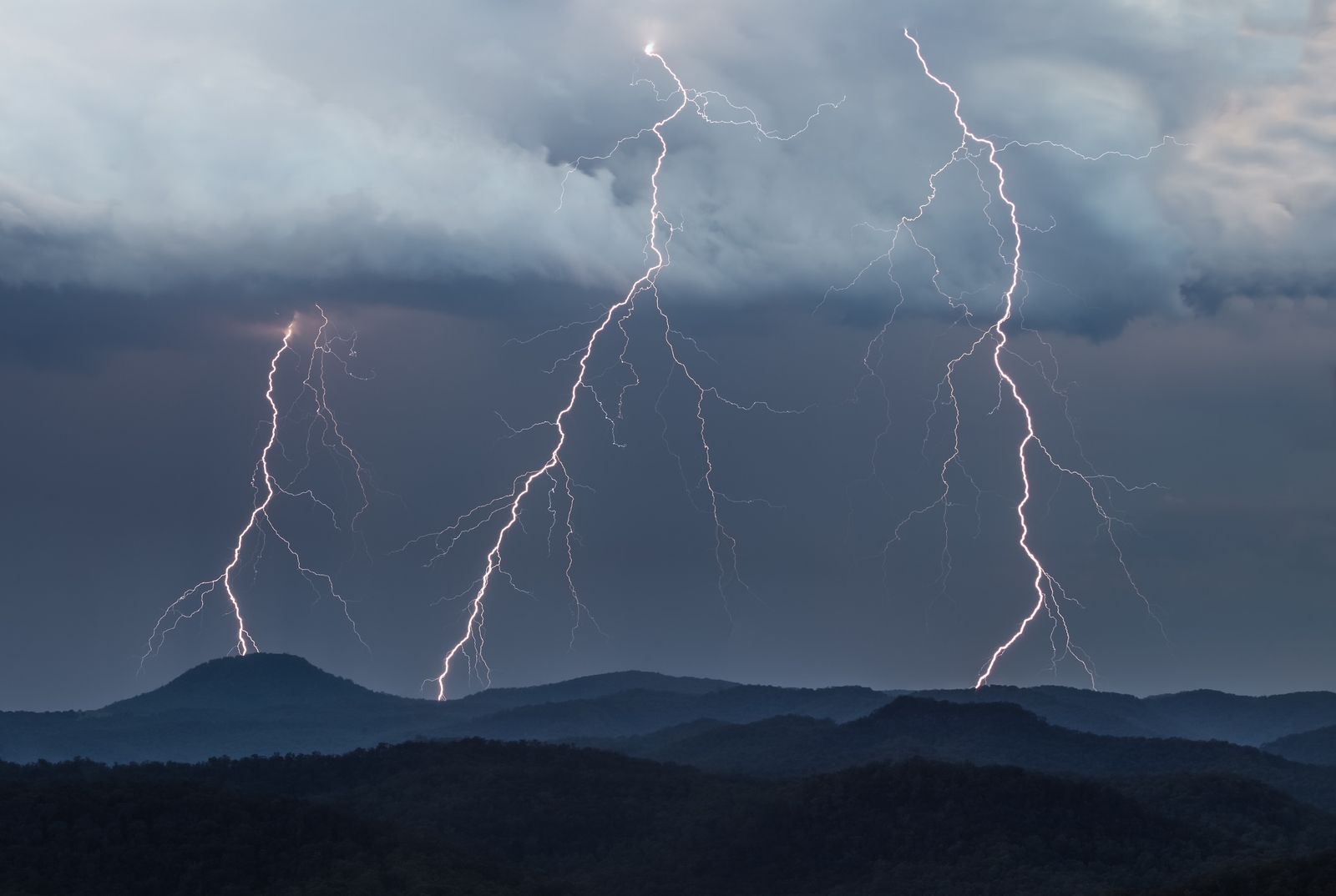 Landscape storm thunder thunderbolt nature mountains Custom Gaming Mat Desk
