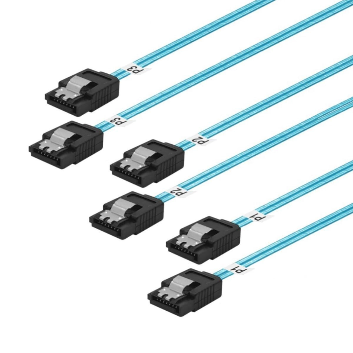 ADCAUDX 3 Pack SATA III 6Gbps Data Cables 1M Thin Flexible Straight SATA Cables