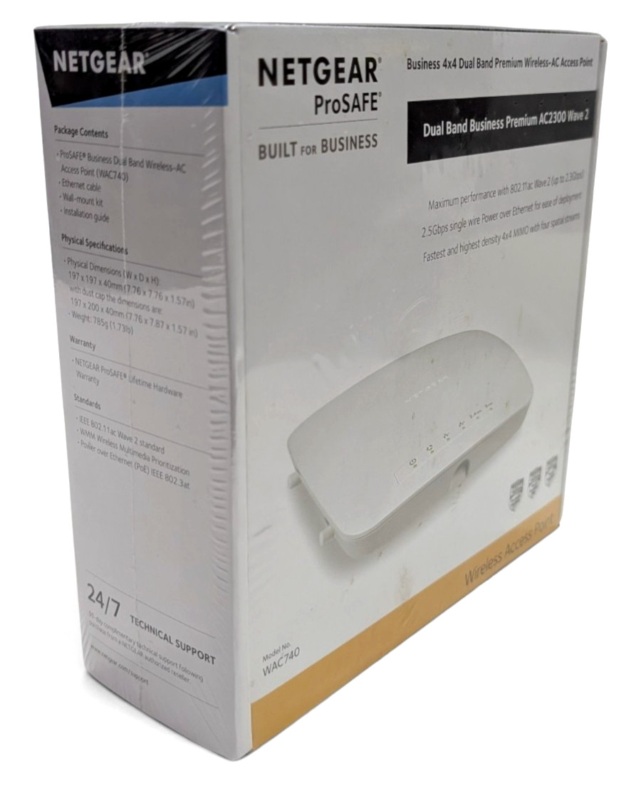 NETGEAR WAC740-10000S ProSAFE 4x4 802.11ac Wave2 Access Point New Sealed