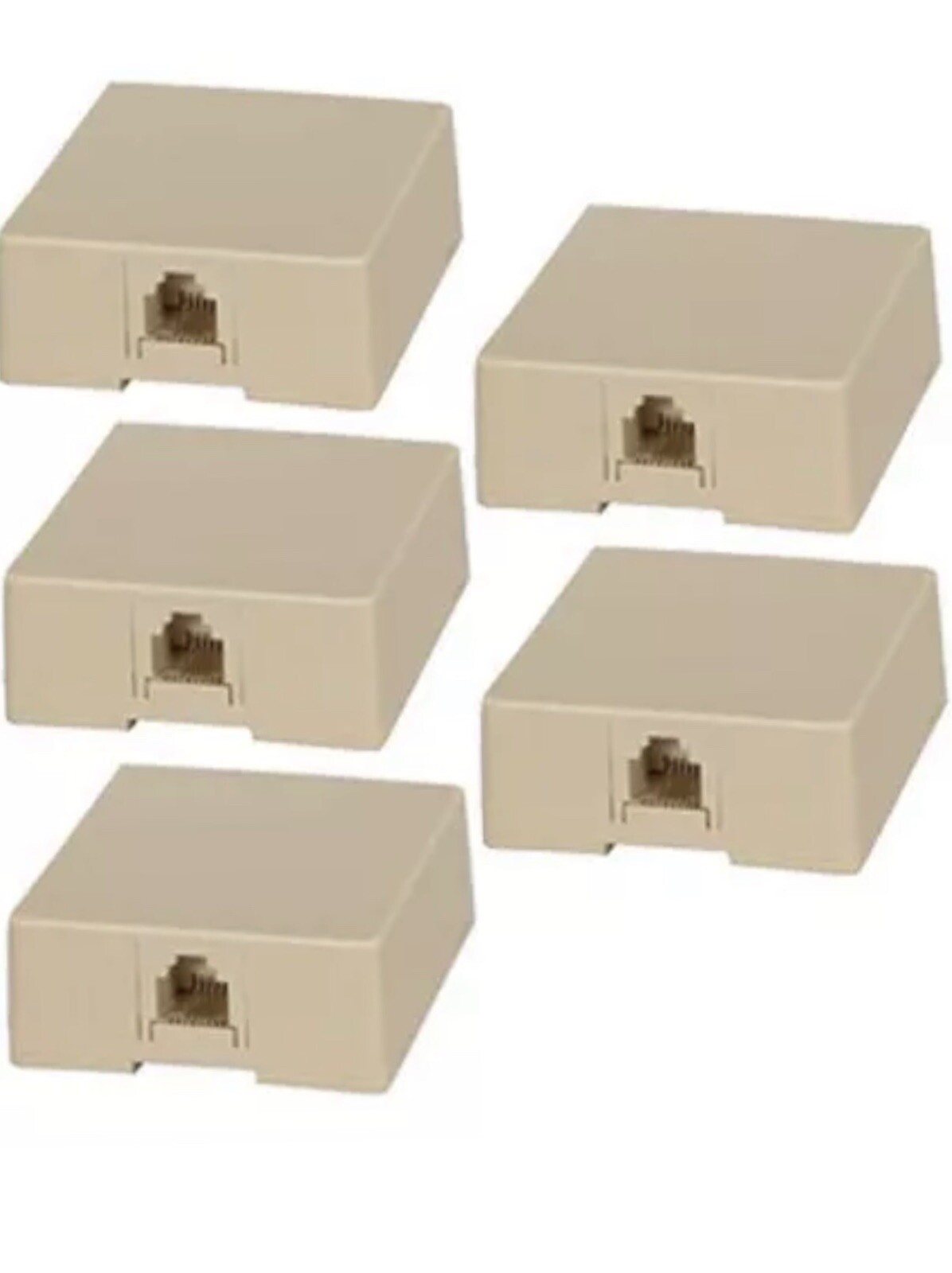 Telephone Surface Jack Dual Modular Ivory RJ11 Steren 300-146IV Fast Shipping