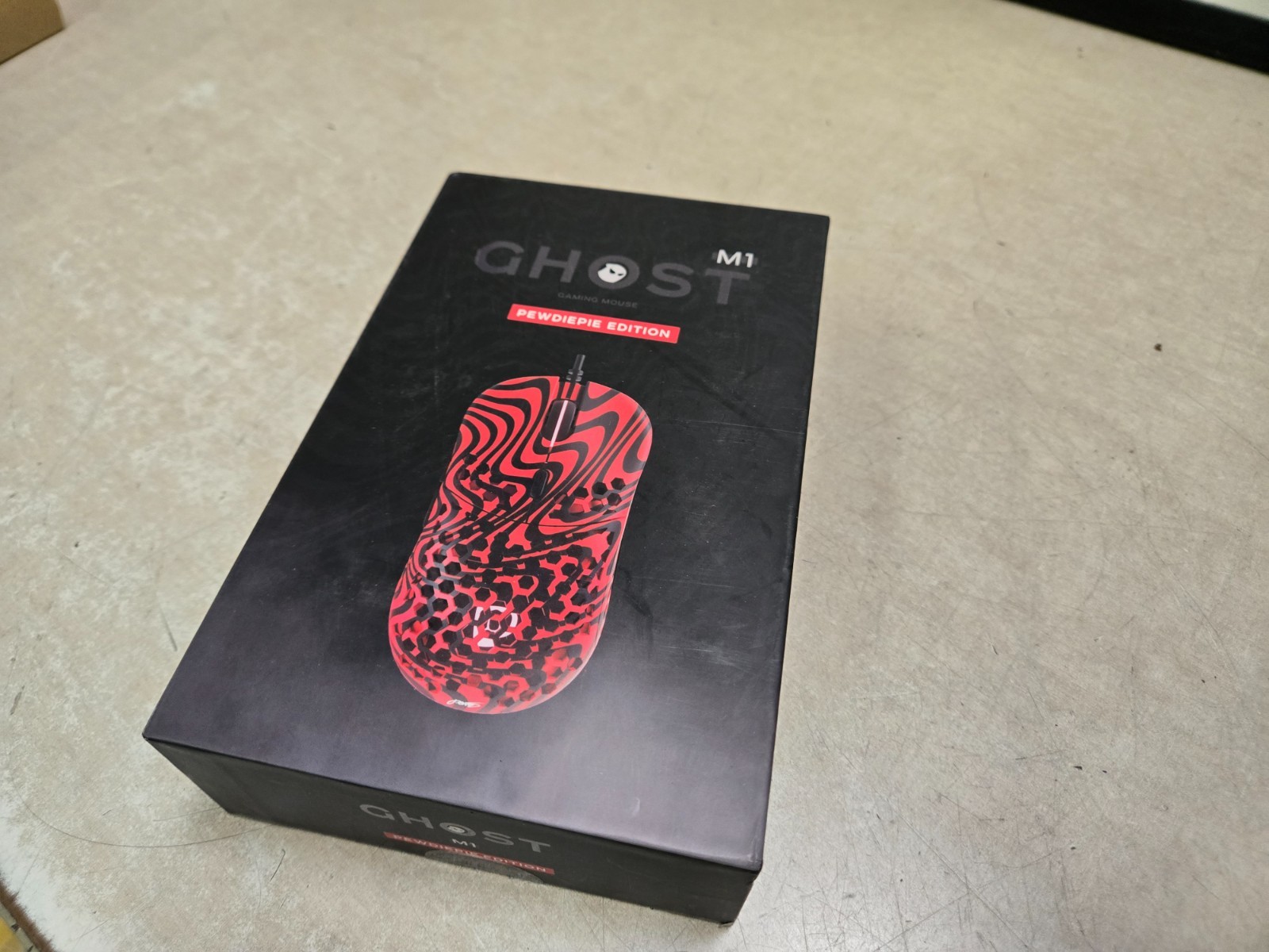 PewDiePie X Ghost RBG M1 UltraLight Gaming Mouse New Open Box
