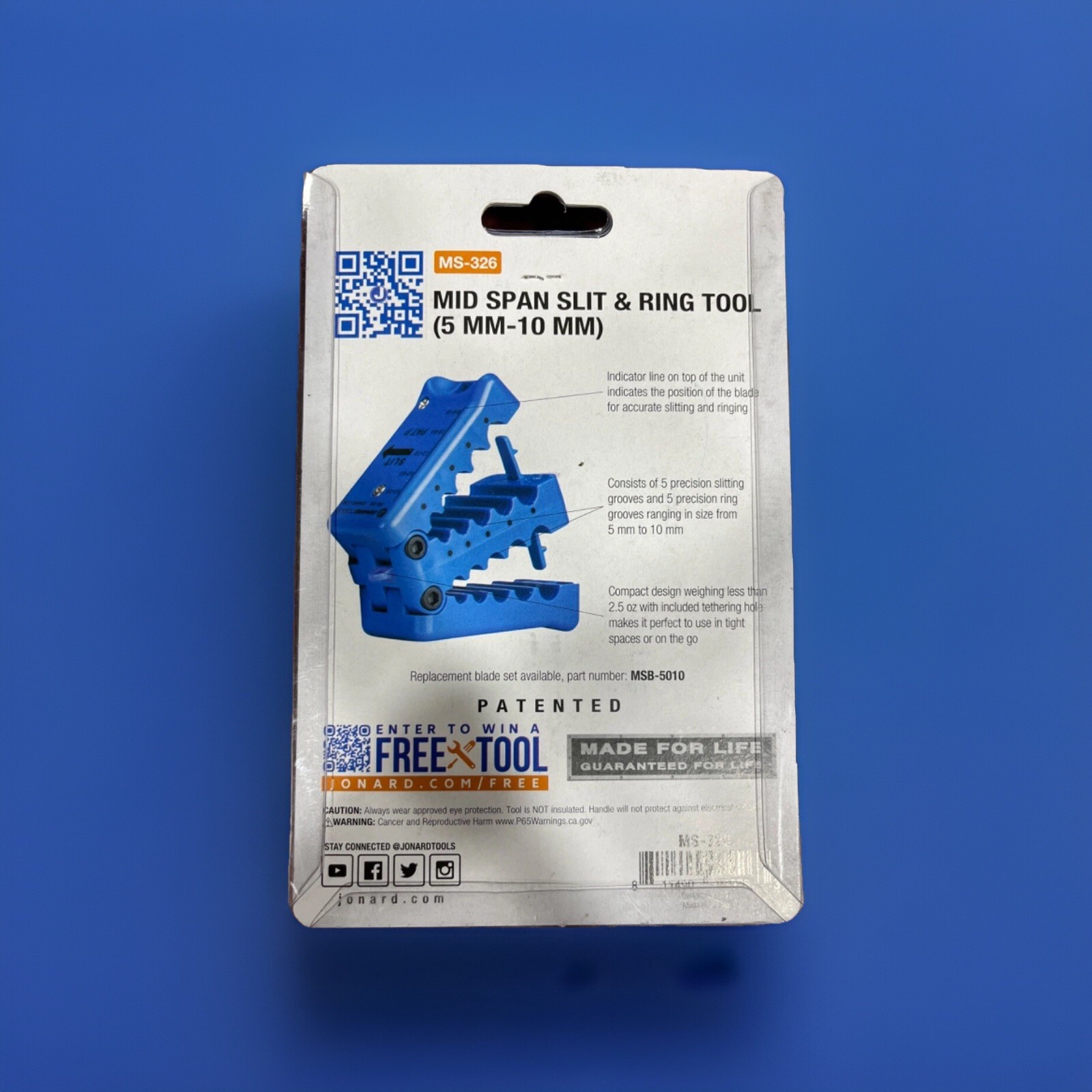 NEW Jonard Tools Ms-326 Micro Duct Cable Slit/Ring Tool,5Mm-10Mm