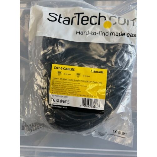 Startech N6PATCH2OR 2FT ORANGE CAT6 ETHERNET CABLE SNAGLESS RJ45 UTP PATCH CABLE