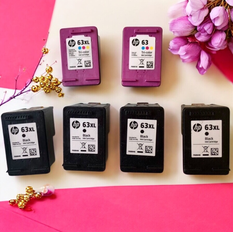 HP 63XL Black Ink + Tri-Color EMPTY Cartridges Genuine HP VIRGIN lot of 6