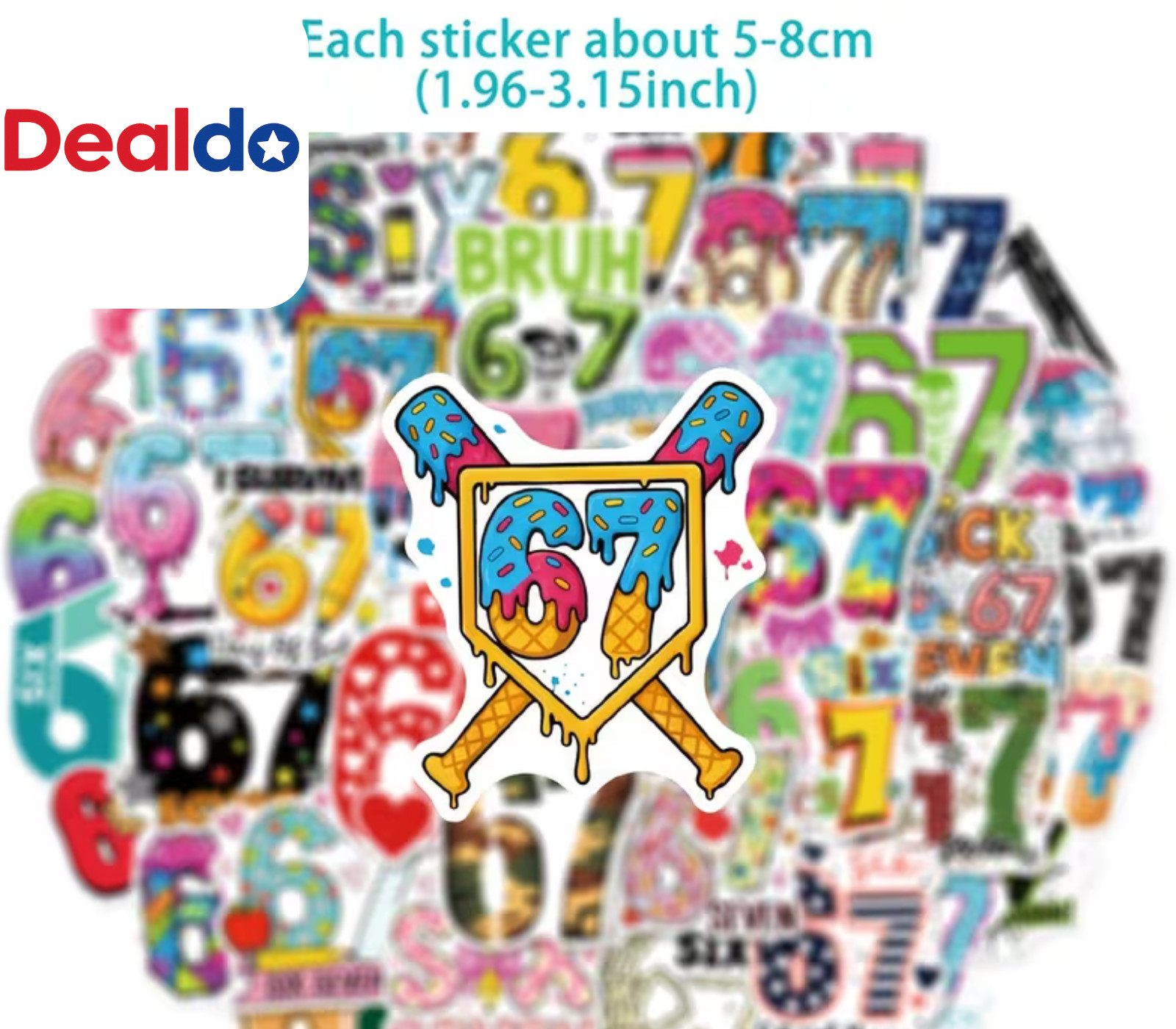 3 Random 67 Six Seven Meme Vinyl Decal Stickers Hands Funny