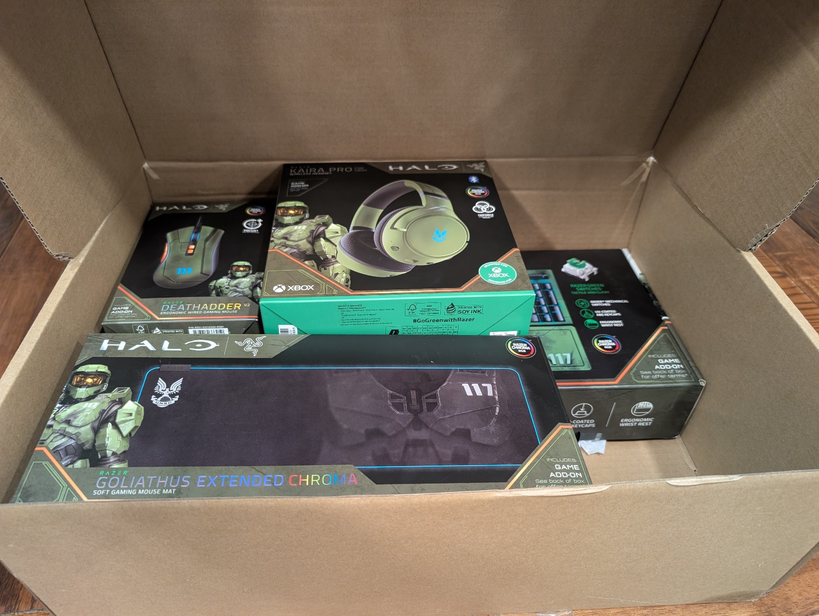 Official Halo Infinite Razer Keyboard, Headset, Mouse, Mousepad - New (No codes)