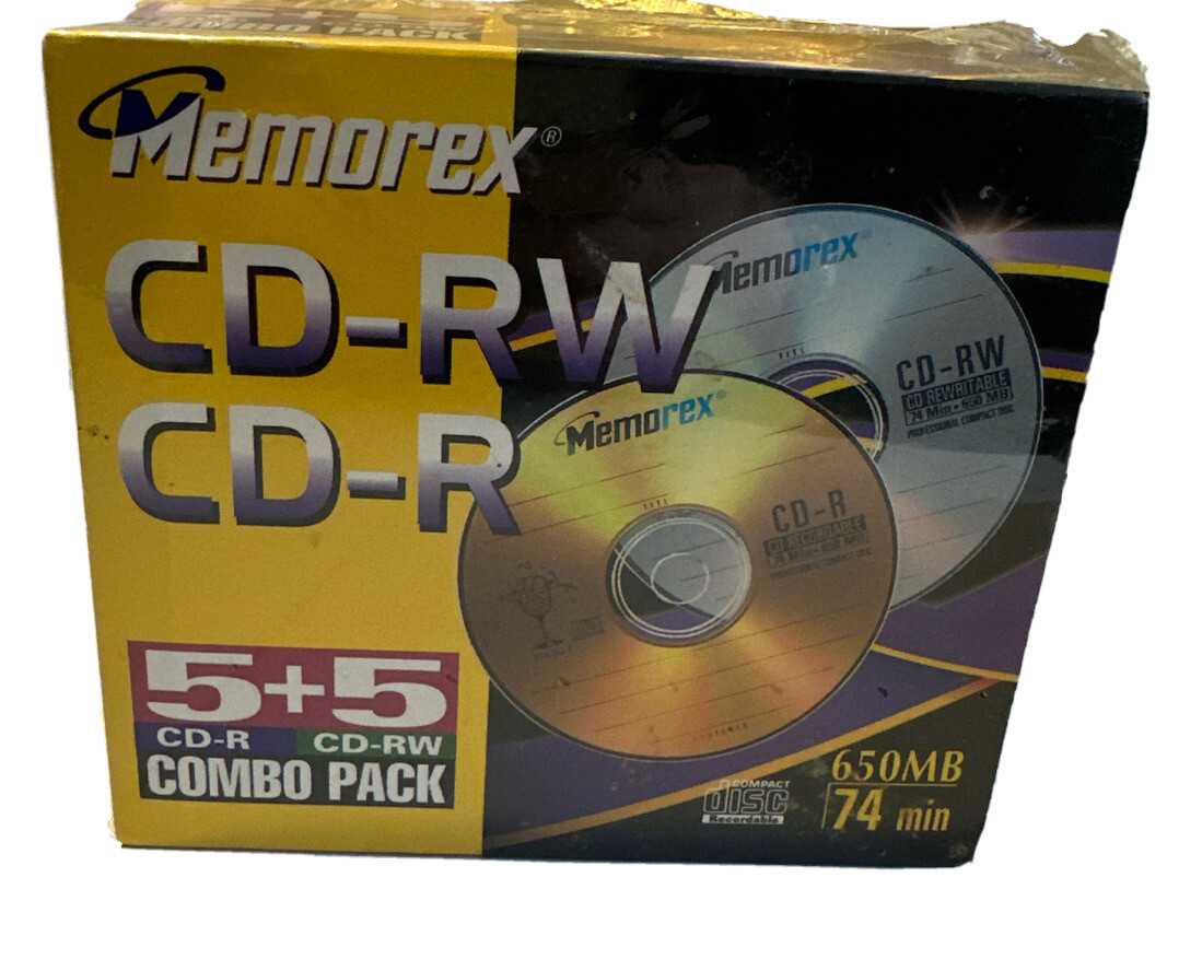 MEMOREX 5+5 Combo Pack CD-R + CD-RW 650 MB 74 MIN New Old Stock Compact Disk NEW