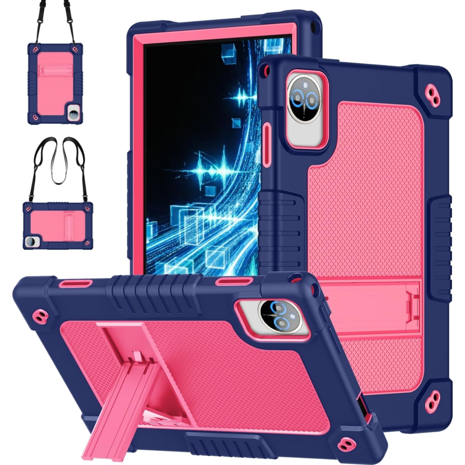 Stylish Heavy Duty Tablet Case with Shoulder Strap & Kickstand for ZONKO D106