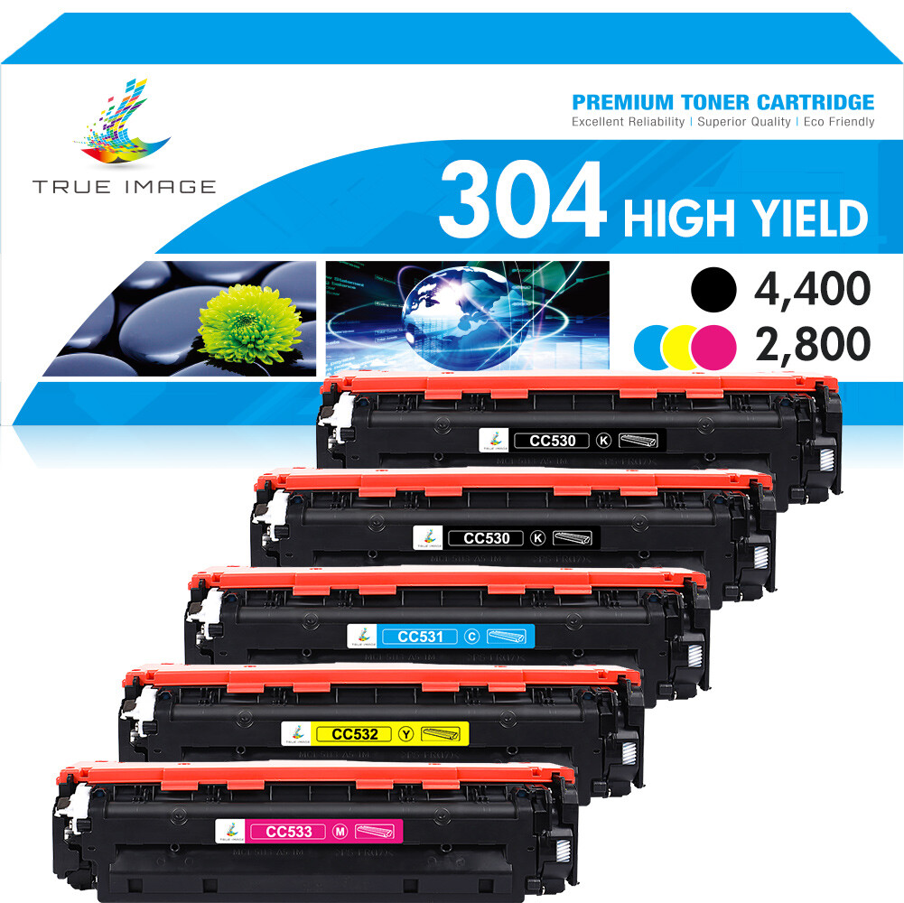 5PK Toner Cartridge Color Set For HP CC530A - CC533A 304A LaserJet CM2320 CP2025