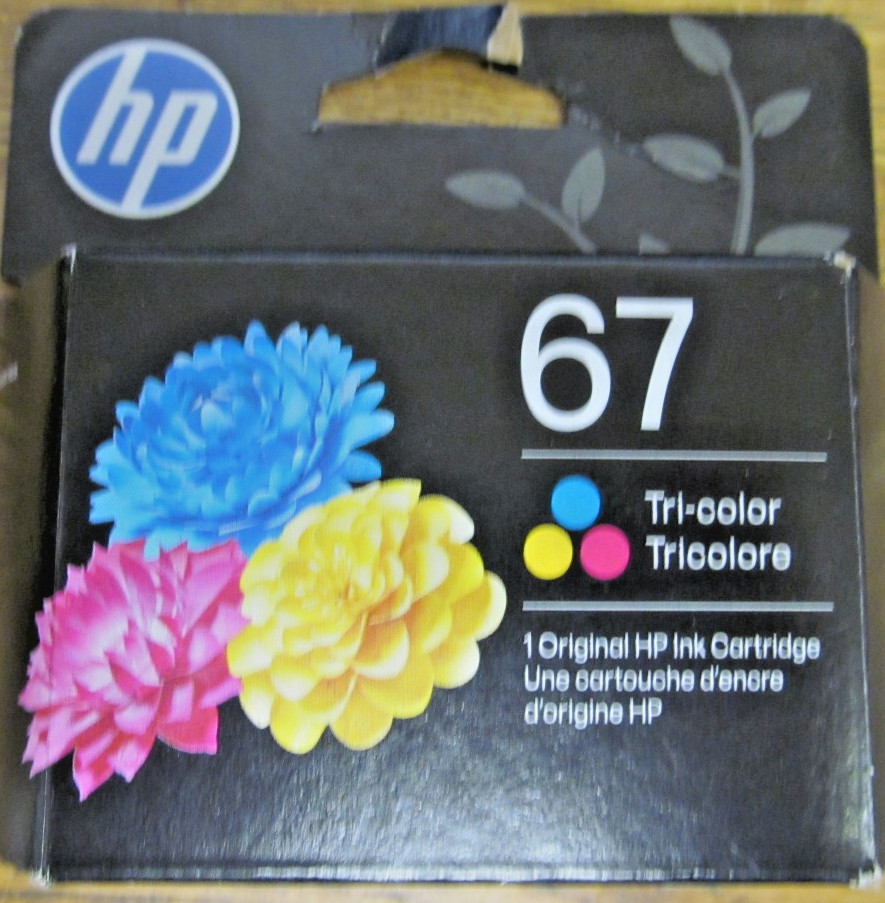 NEW FACTORY SEALED HP 67 TRI COLOR INK CARTRIDGE EXP AUG 2027 