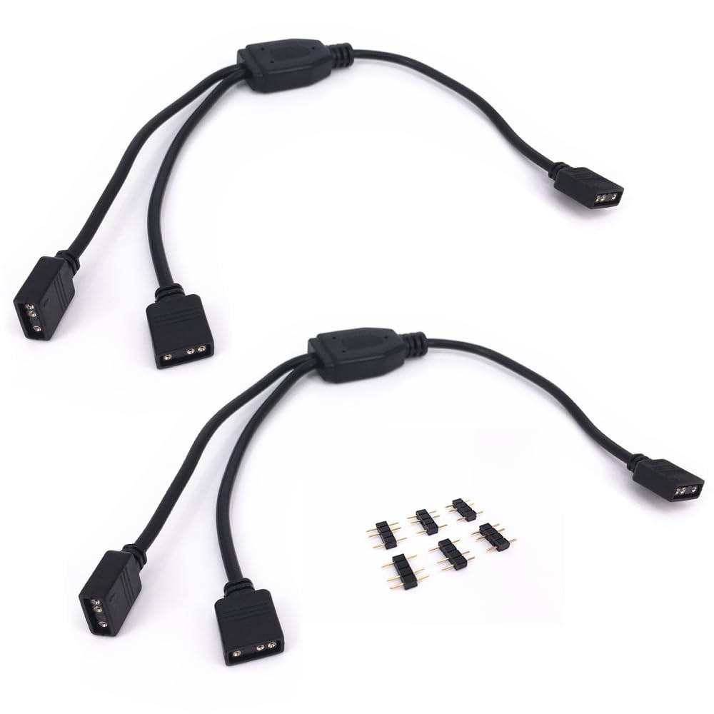 2PCS ARGB Splitter Cable 5V 3 Pin Addressable RGB Splitter Extension Cable AR...