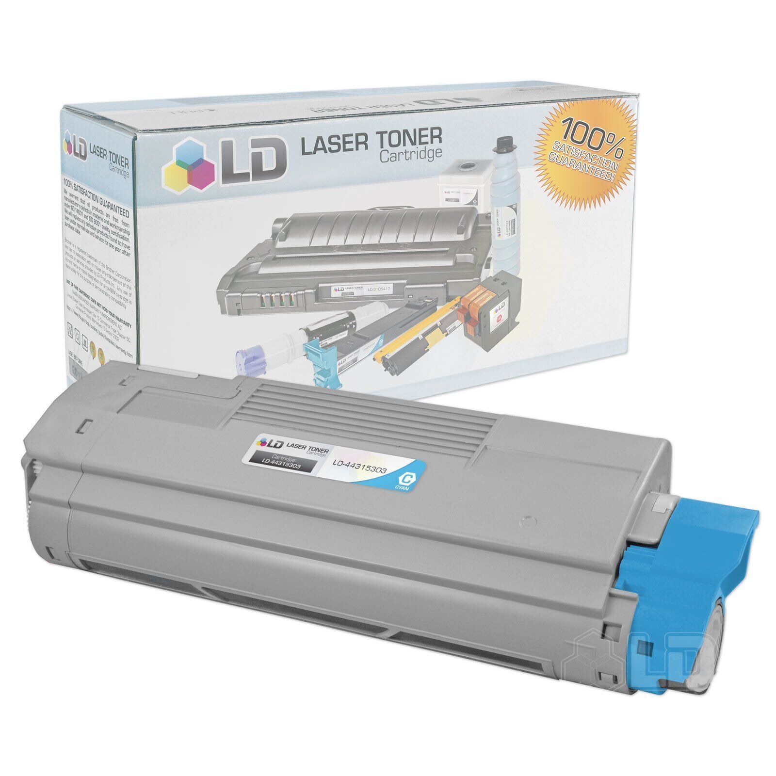 LD Compatible Okidata 44315303 Cyan Laser Toner Cartridge for OKI C610 Series