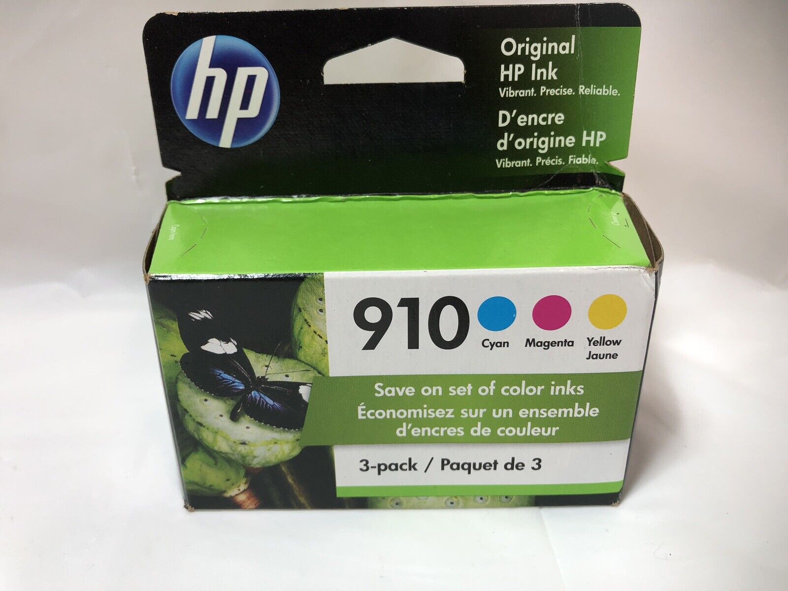 New Genuine HP 910 Tri-color Ink Cartridge Cyan/Magenta/Yellow Original Sep 2022