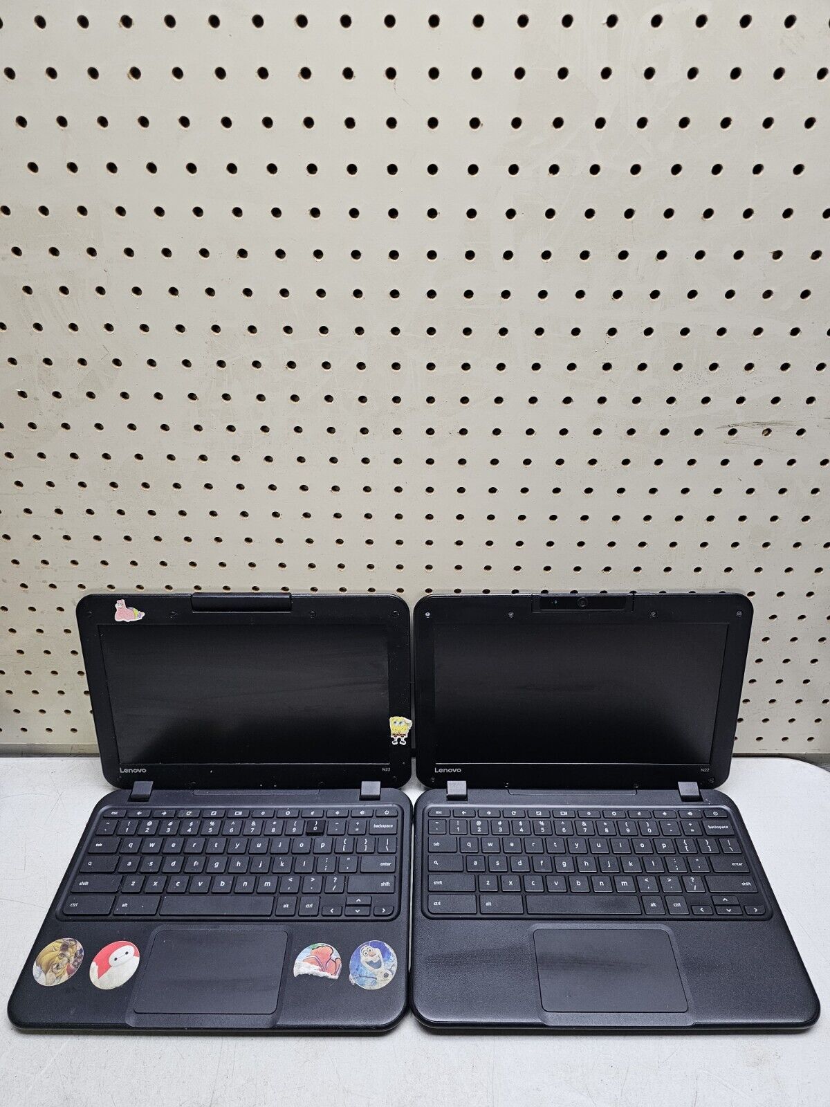 Lot of 2 Lenovo N22 Chromebook Laptops - Intel Celeron N3060 - 4GB RAM - READ
