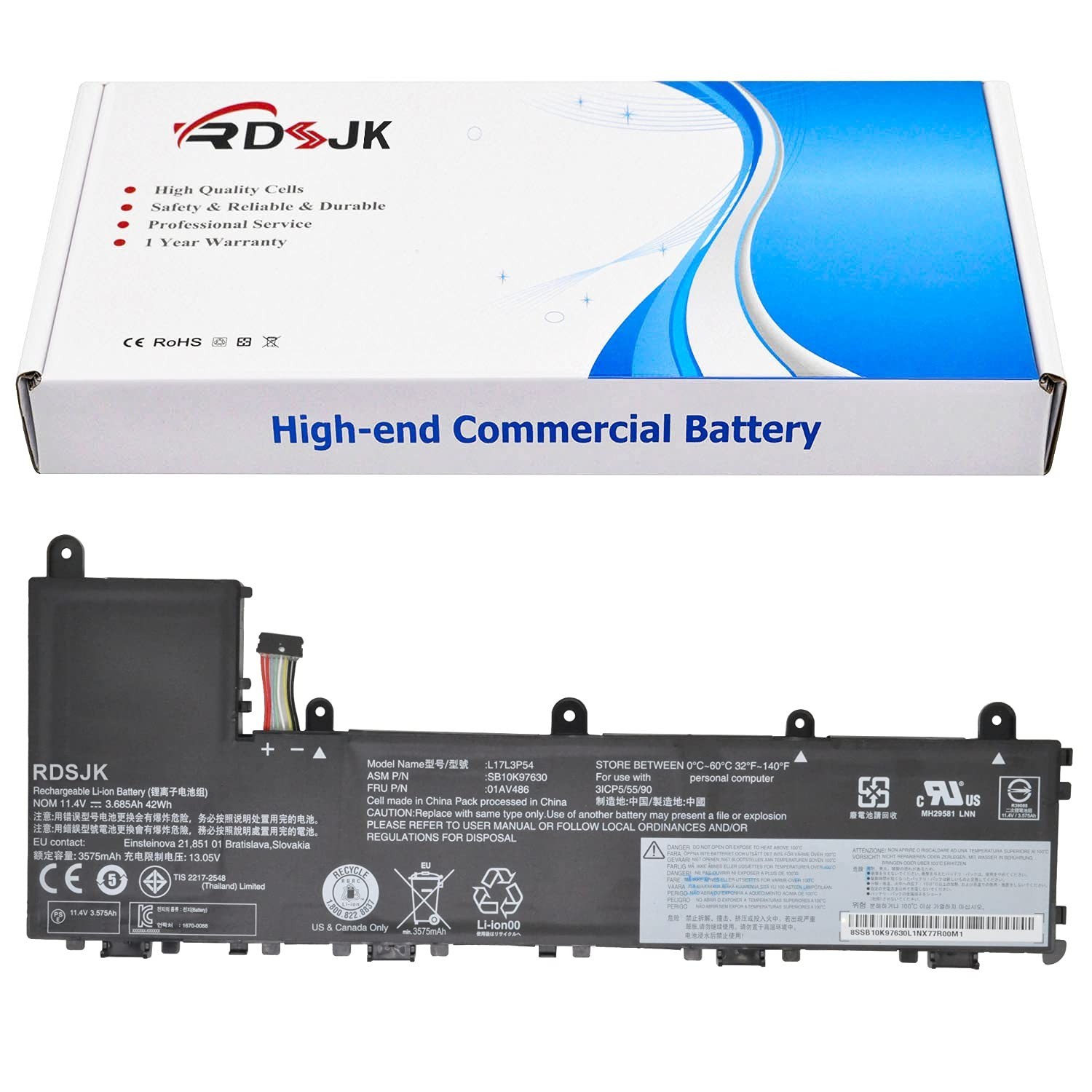 High-Capacity Laptop Battery for Lenovo ThinkPad Yoga 11e 5th Gen 42Wh 11.4V