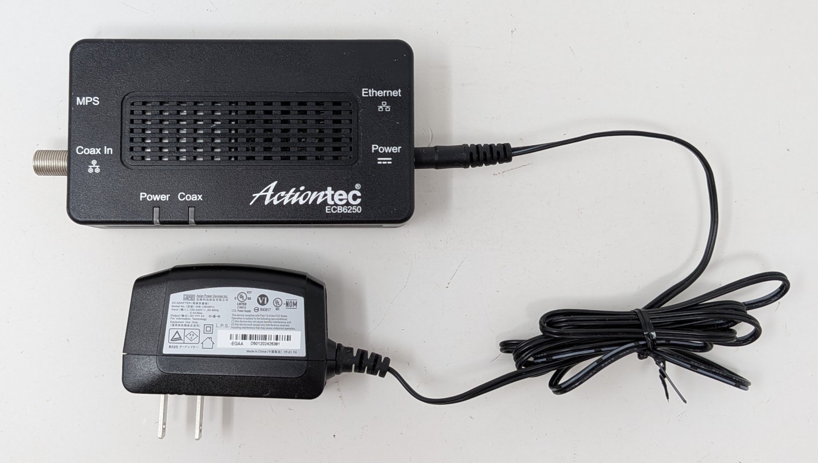Actiontec MoCA 2.5 Network Adapter ECB6250 With Power Supply