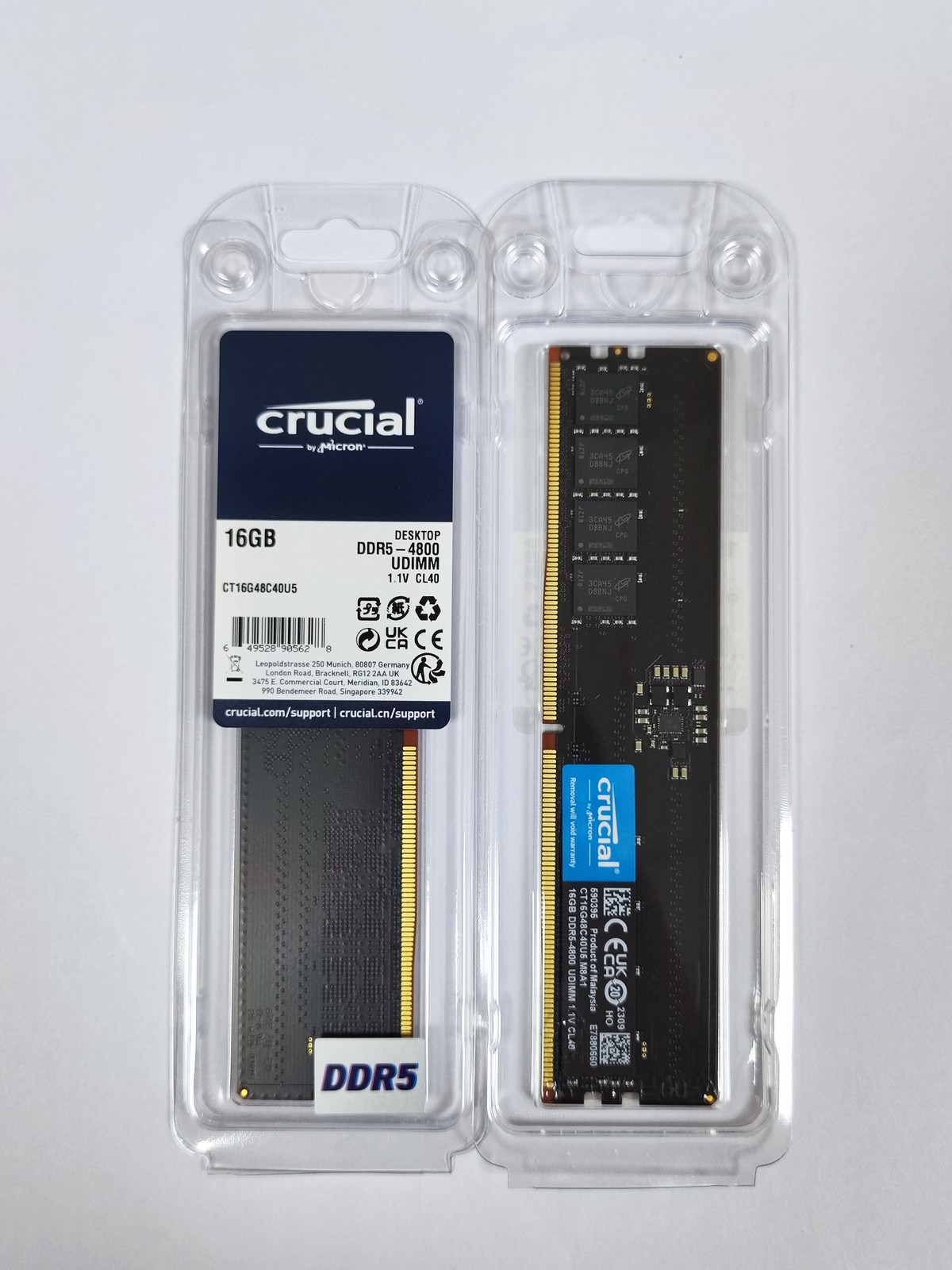 Crucial 16GB 288Pin PC RAM DDR5 4800 PC5 38400 Desktop Memory Model CT16G48C40U5