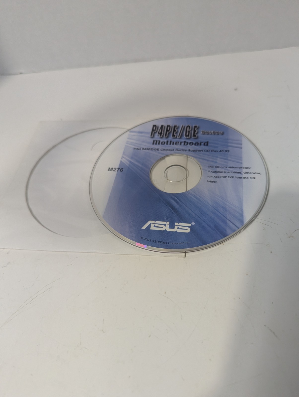 ASUS P4PE/GE Series Motherboard Driver Support CD Rev.40.03 Intel 845