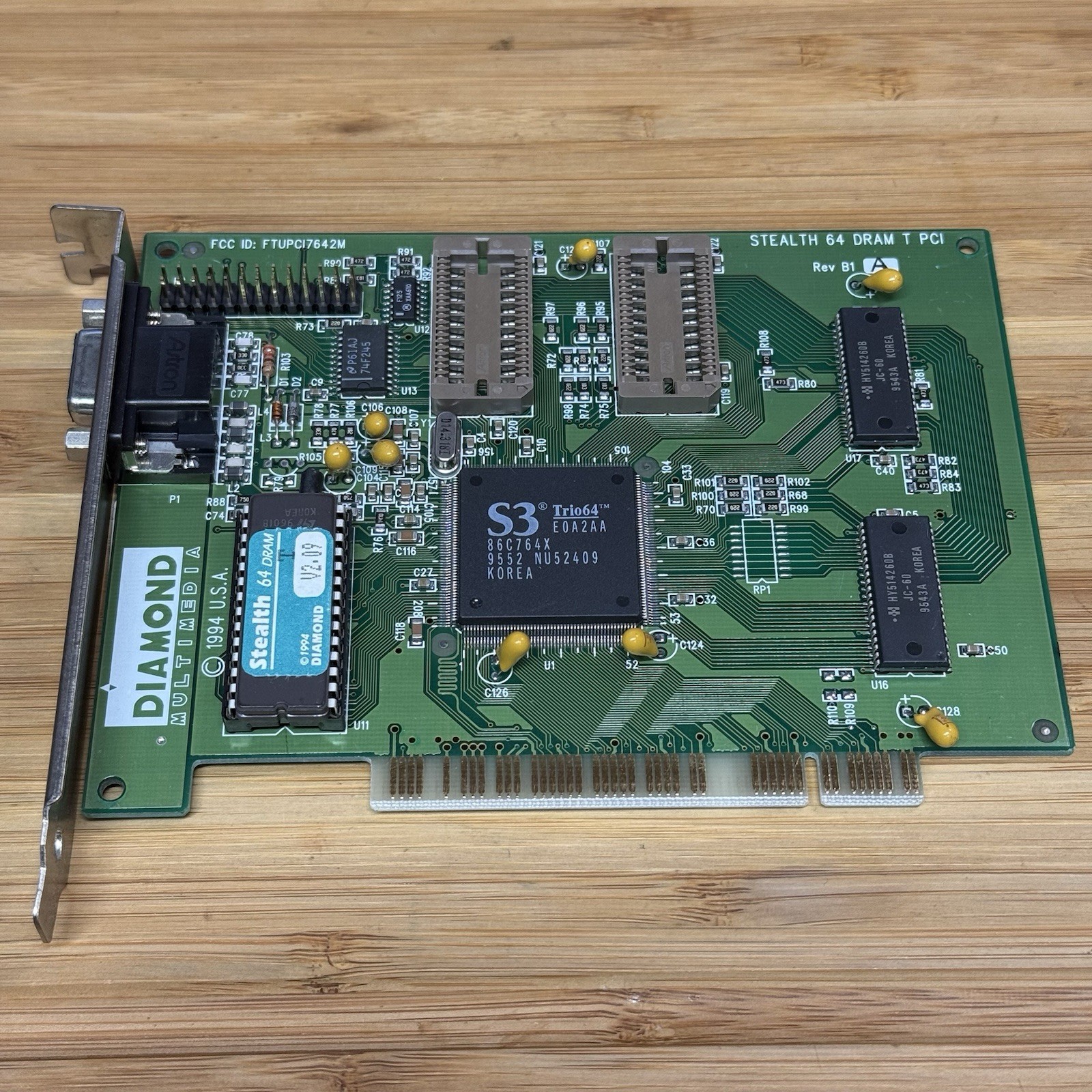 Diamond Stealth 64 DRAM T 1MB PCI VGA Video Card S3 Trio64 Tested Working