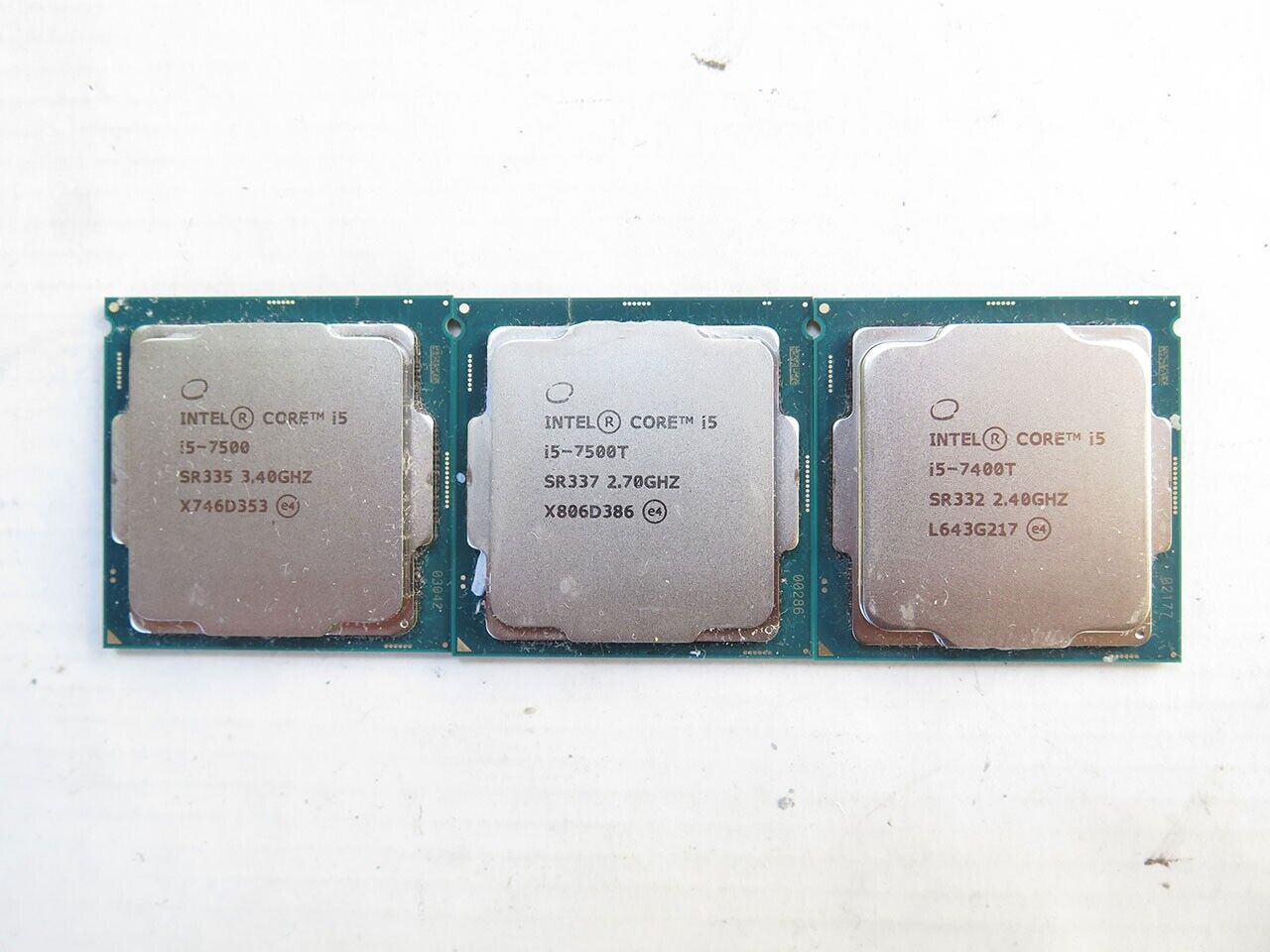 Lot of 3 Intel Core i5 7th Gen (1) i5-7500 SR335 (1) i5-7500t SR327 (1) i5-7400t