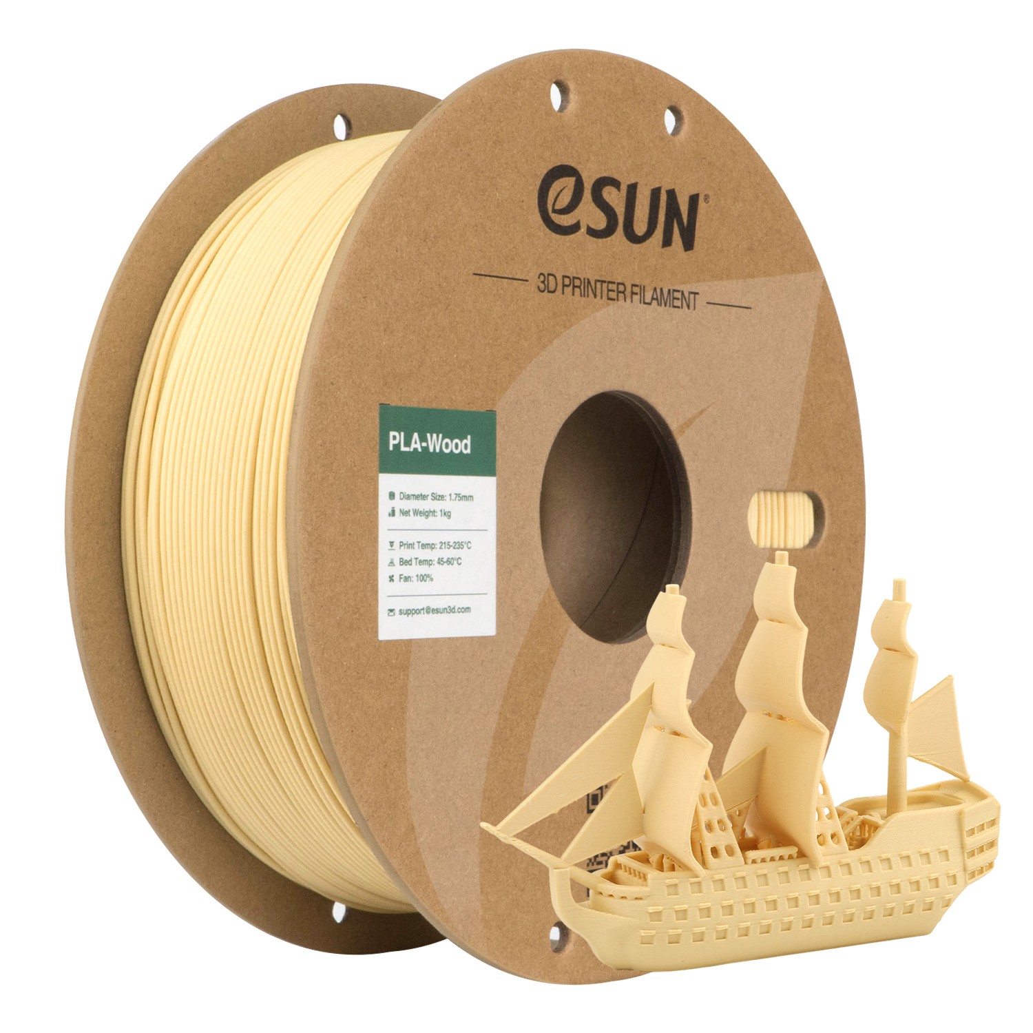 eSUN Wood PLA Filaments 1.75mm 1kg Spool 3D Printer Filament for 3D Printers DIY