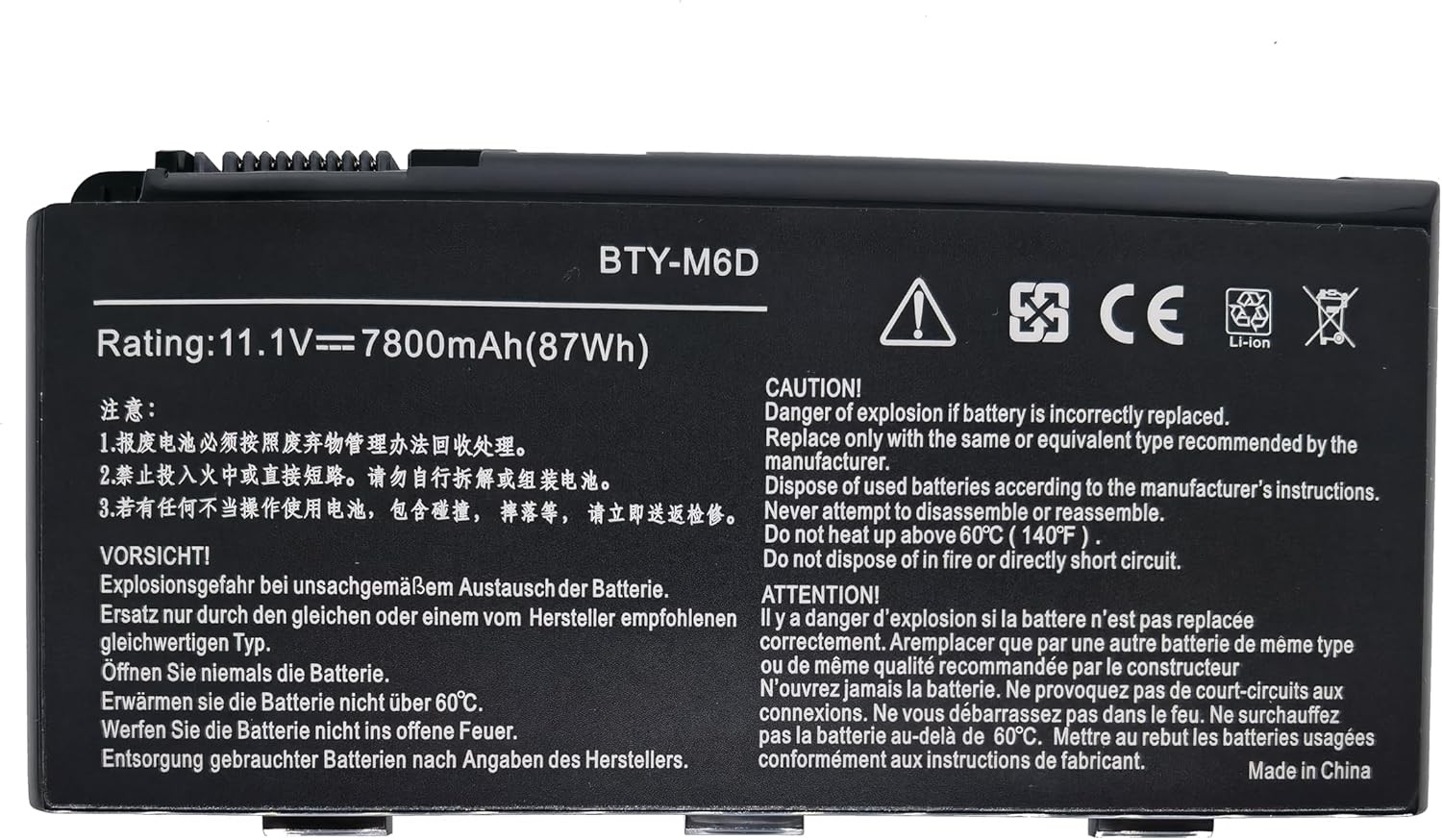 New BTY M6D Replacement Laptop Battery Compatible with MSI GT60 GX60 GT70 GT660