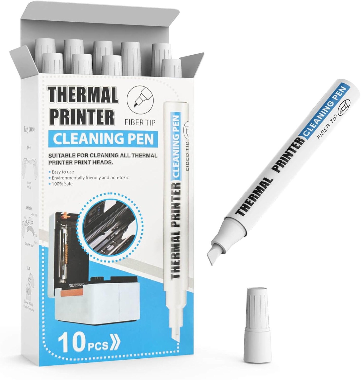 Thermal Printer Cleaning Pen 10 Pack, Printhead Cleaner for Receipt Label POS