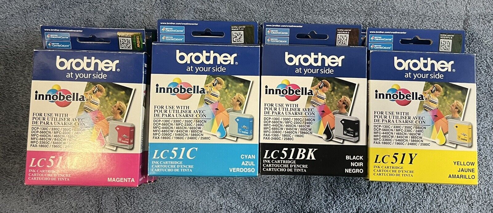 Brother LC51C Cyan/Yellow/Magenta/Black Ink -Cartridge Set CMYK Make Offer