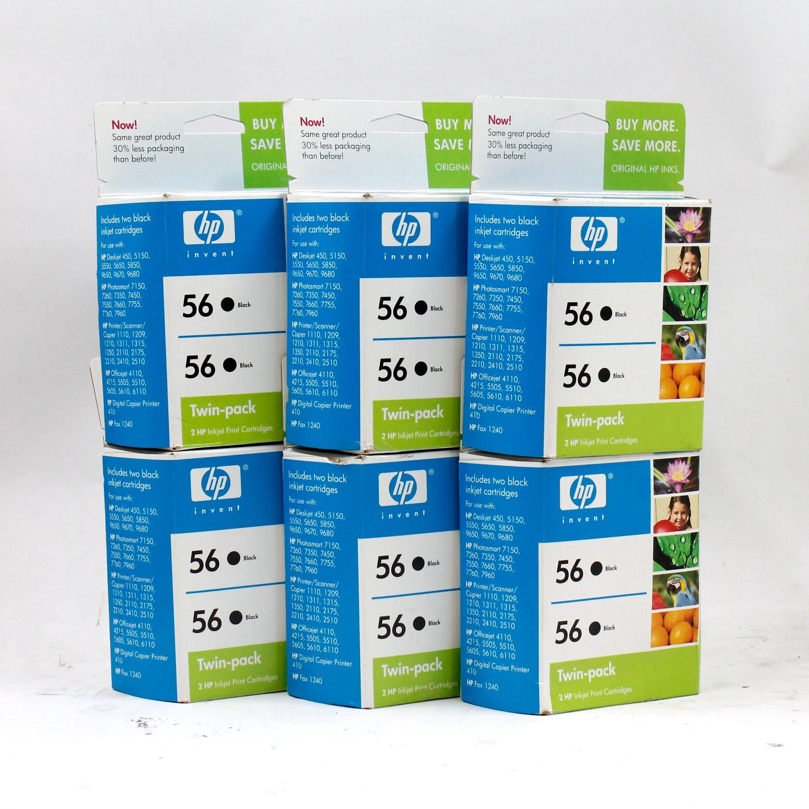 [LOT OF 6] HP 56 Black Ink Cartridges 2 In Box - C9319FN - Exp 03/2012