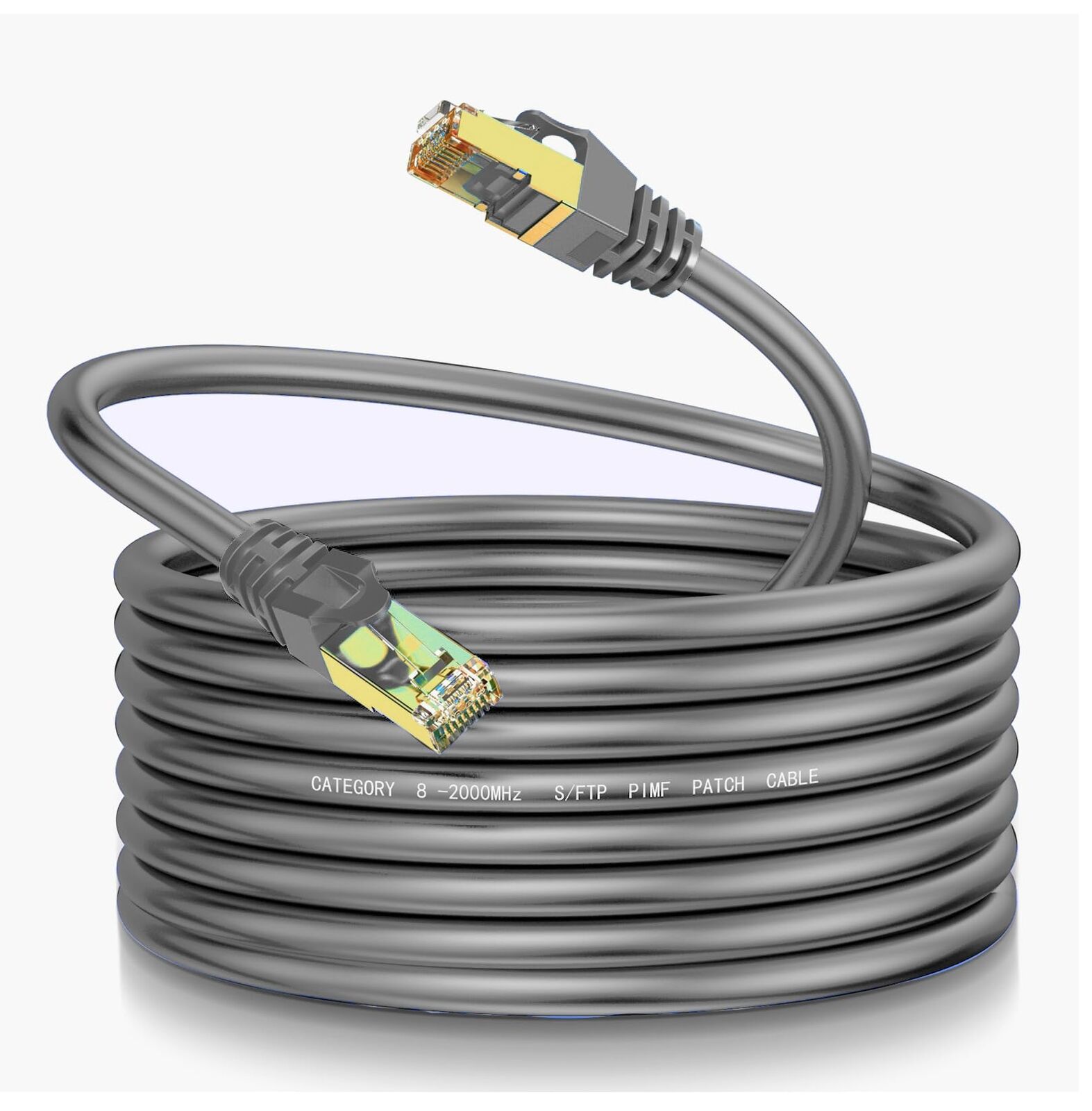 Cat8 Ethernet Cable 3Ft S/FTP Outdoor&Indoor Heavy Duty High Speed Cat8 LAN N...