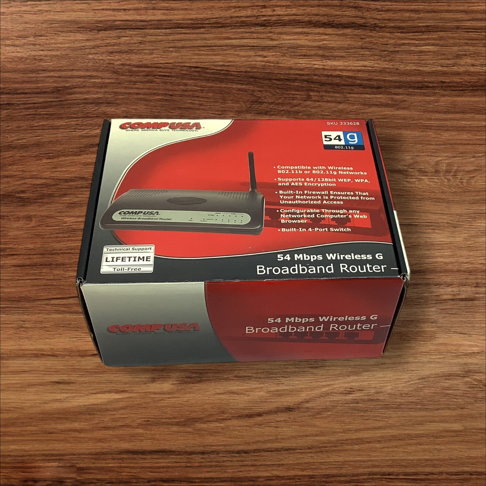 Comp Usa Wireless G Broadband Router, 54 Mbps Open Box