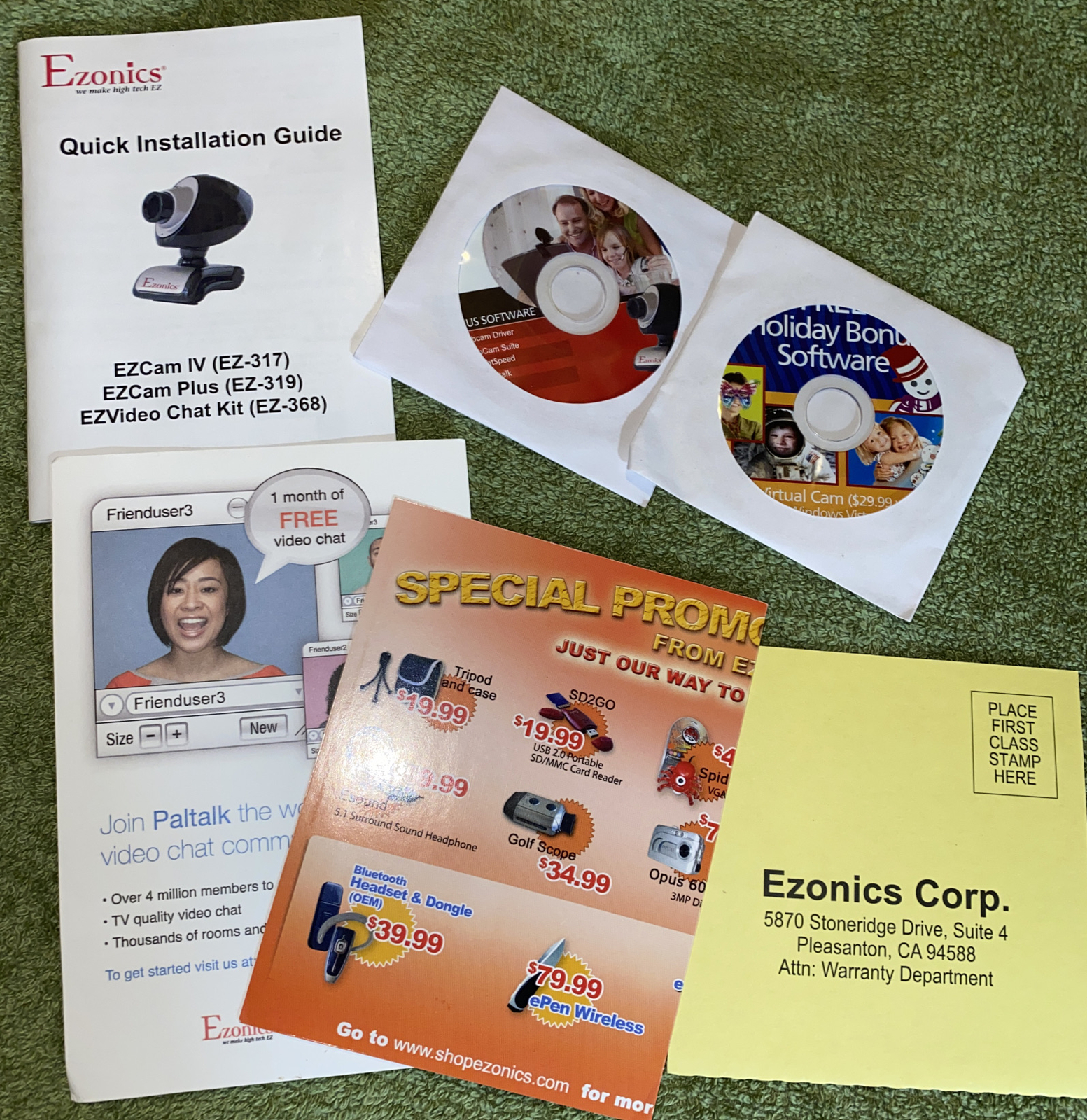 Ezonics EZCam IV, Plus, Chat Kit Quick Installation Guide & Discs