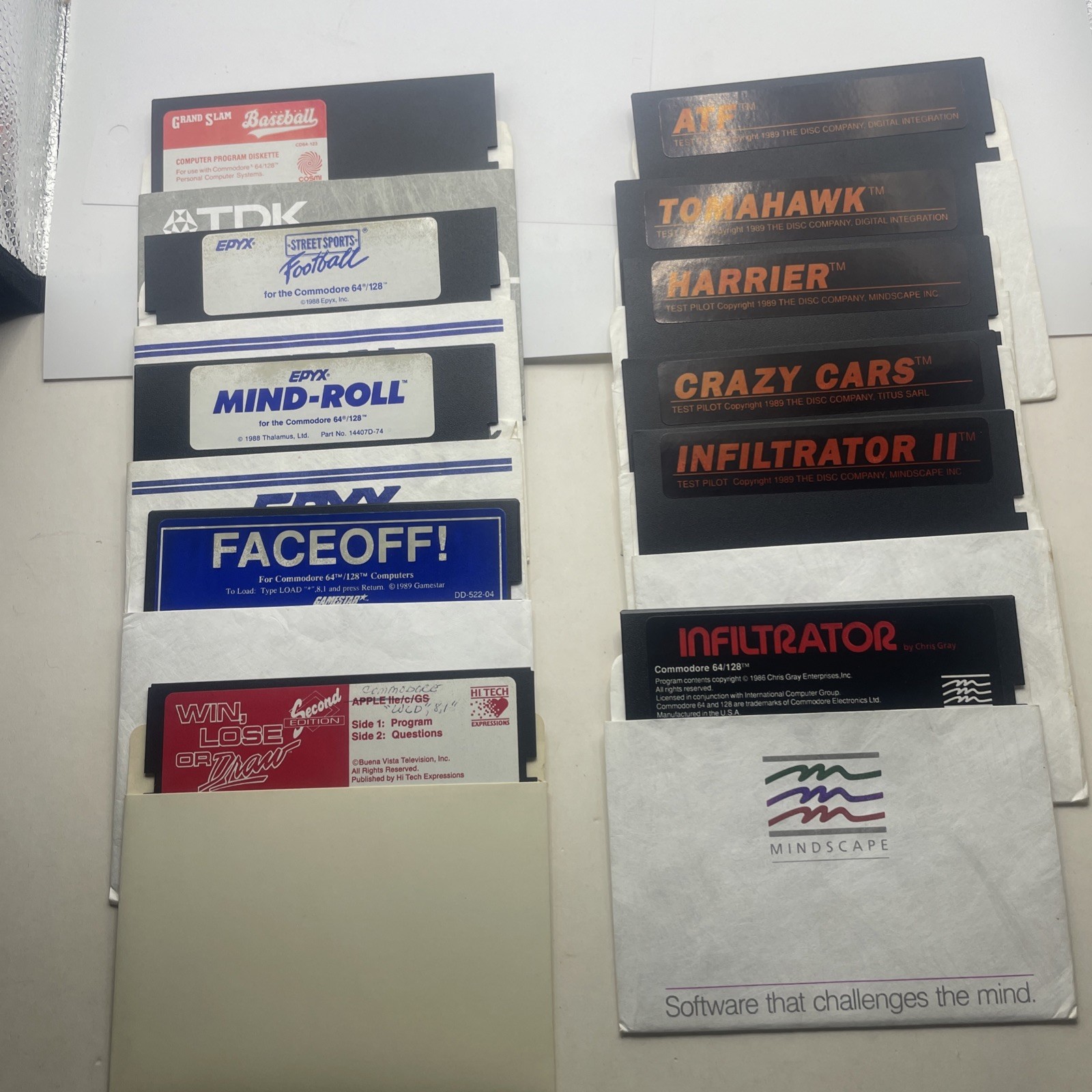 Vintage Commodore 64 C64 Software 5.25" Floppy Disk Lot of 11 Untested Games IBM