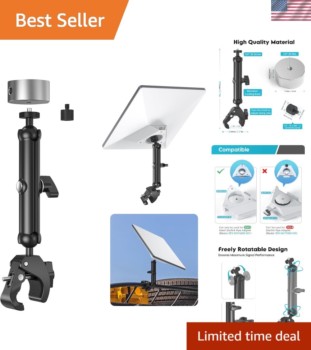 Portable Starlink Mini Mount with Adjustable Bracket - Fits 0.6" to 1.57" Poles