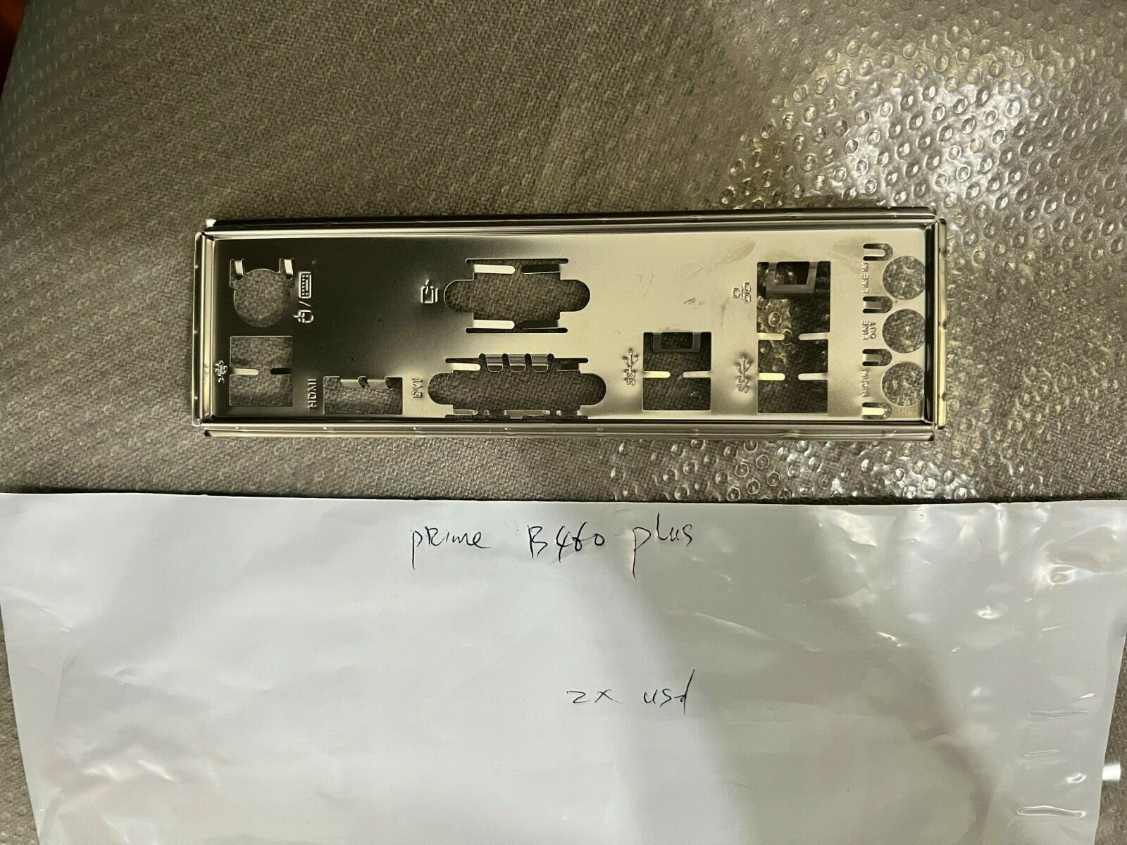 ASUS PRIME B460 PLUS   IO SHIELD  BACK PLATE  , ORIGINAL ,NEW SEALED
