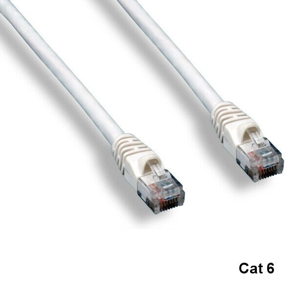 Kentek White 15ft Cat6 UTP Patch Cord 24AWG 550MHz RJ45 Router Network Internet