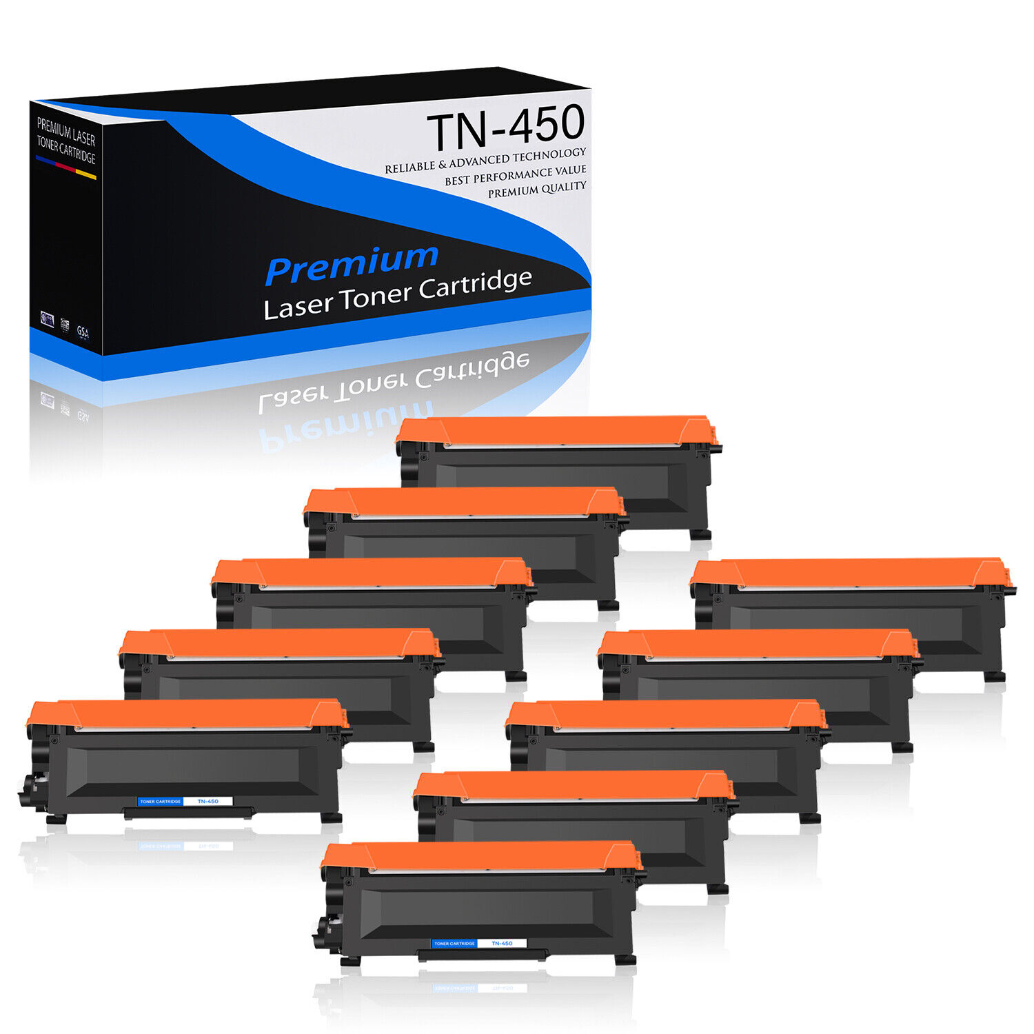 10PK TN450 Toner Cartridge For Brother TN-420 450 Hl-2220 2240 2270DW MFC-7360N